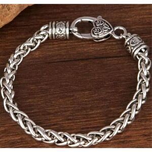Silver Rope Heart Bracelet